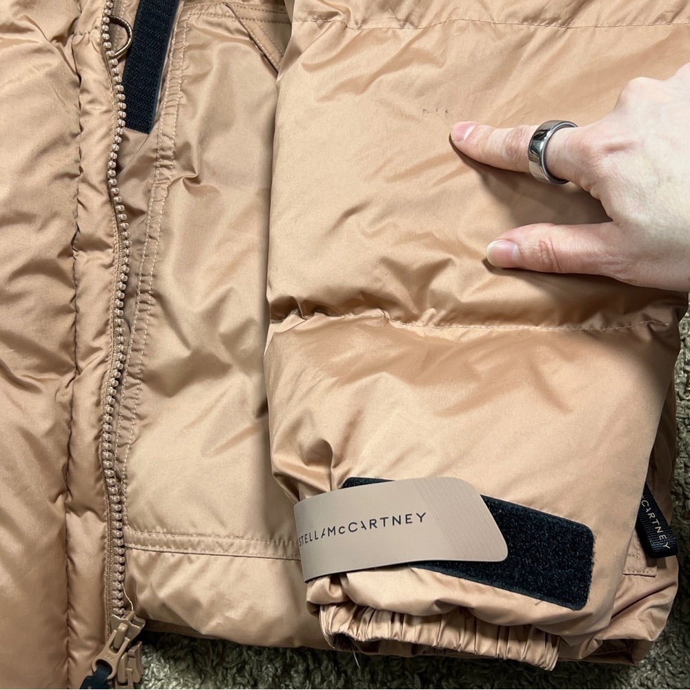 Adidas by Stella McCartney Tan Hooded Puffer Jacket, Size Small - Picture 15 of 16